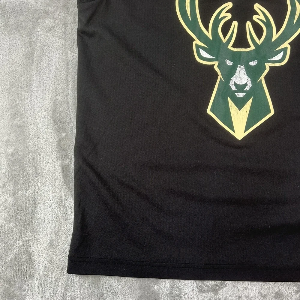 Milwaukee Bucks Jersey Mens Medium Black NBA Basketball Giannis 34 Adidas